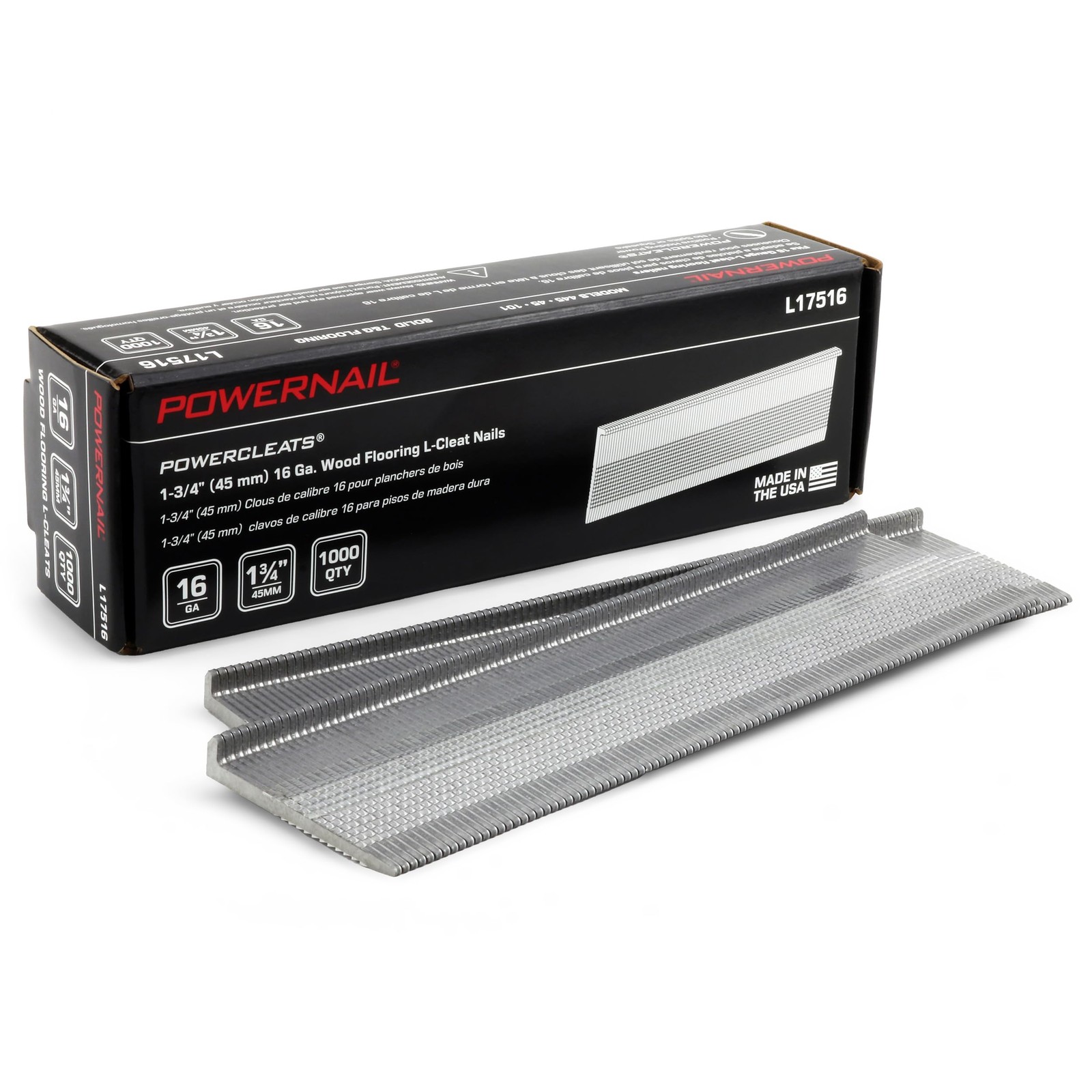 1000 Box L17516 16 Gauge 1-3/4 Inch Length L-Cleat Nails Hardwood Flooring