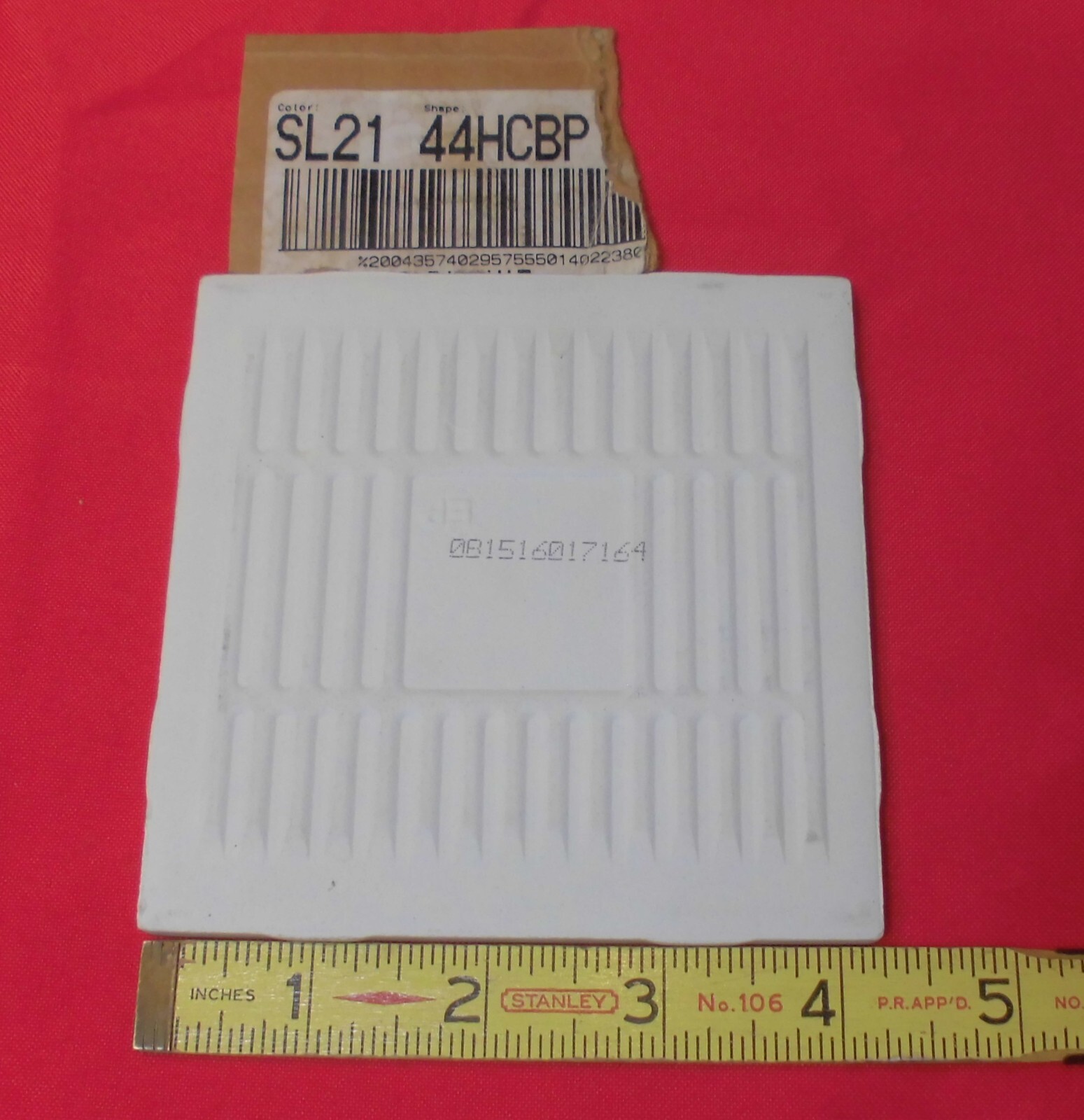 1 pc. Matte Biscuit #SL21: Ceramic Tile by American Olean 1990’s “Starting Line”