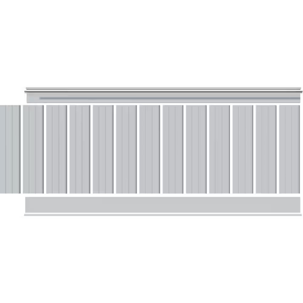 5/8 In. X 96 In. X 40 In. PVC Deluxe Beadboard Wainscoting Molding Kit (For Heig