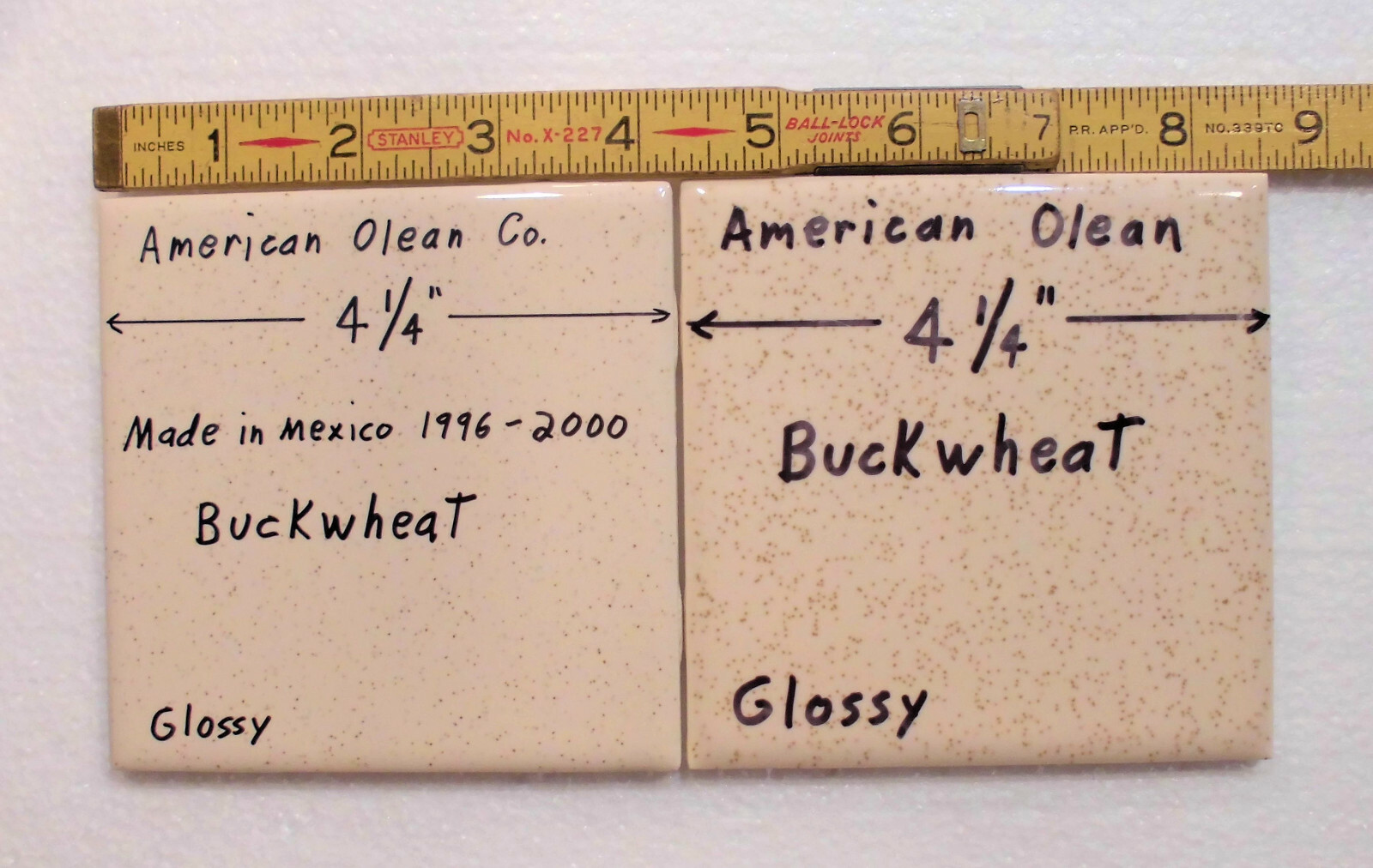 1 pc. Buckwheat Glossy Ceramic Tile #46 by American Olean 4-1/4″ New Version