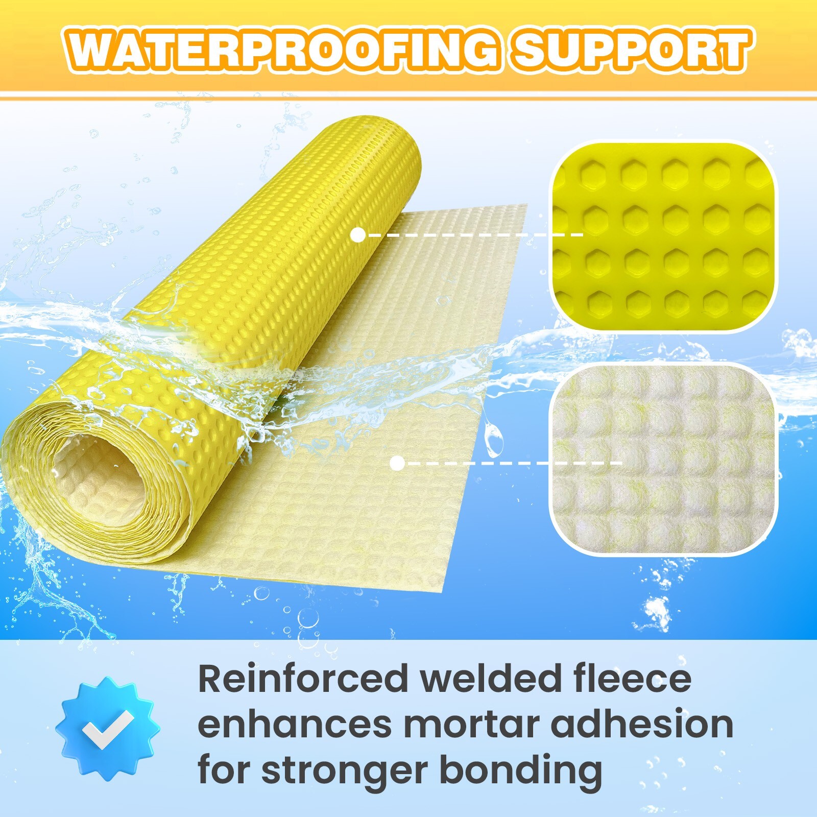 1/8″ Uncoupling Membrane – Waterproof Tile Underlayment–30% Off – Limited!