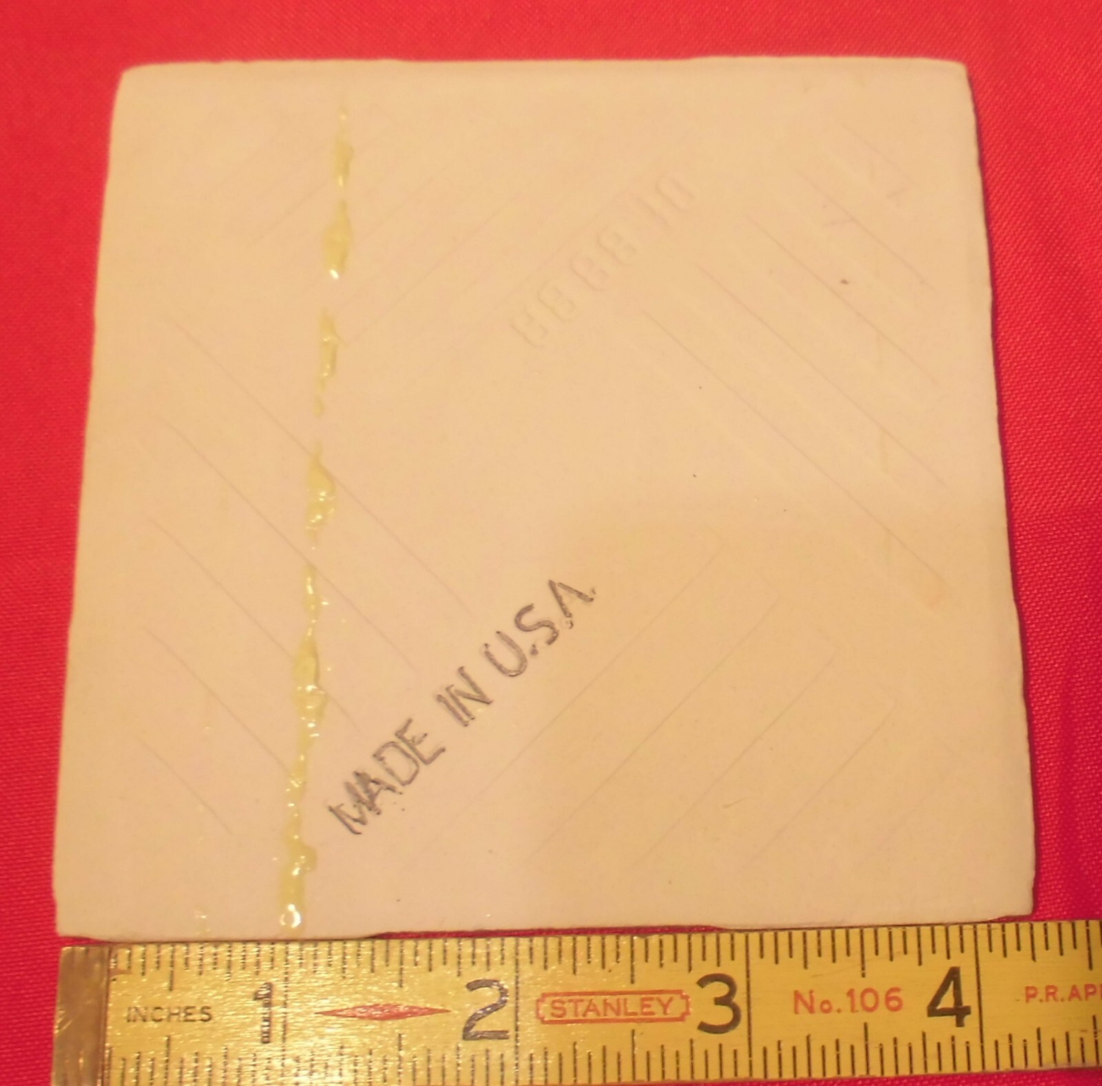 1 pc. Yellow 4-1/4″ Glossy Ceramic Tile by United States Tile Co. #U-741