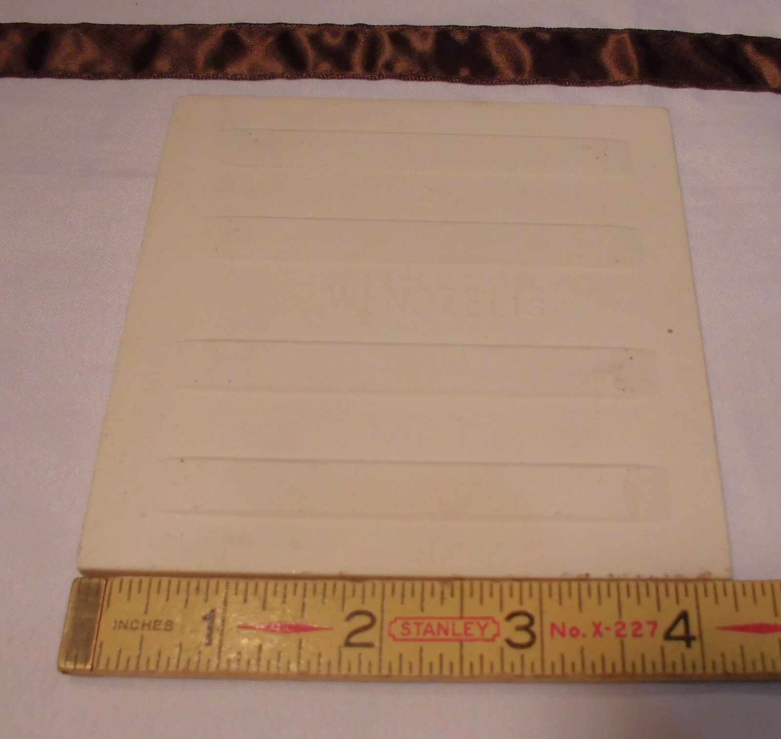 1 pc. *Ivory* 4-1/4″ Glossy Ceramic Tile by Wenczel Co. NOS Criteria 1940’s