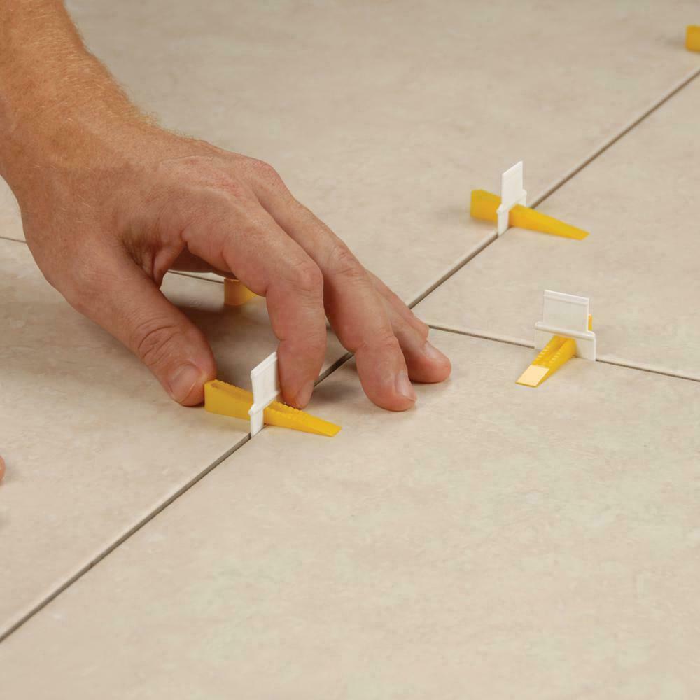 QEP LASH Curved Floor Tile Leveling System Clips Pt A -96-Pack & spacers Pt B