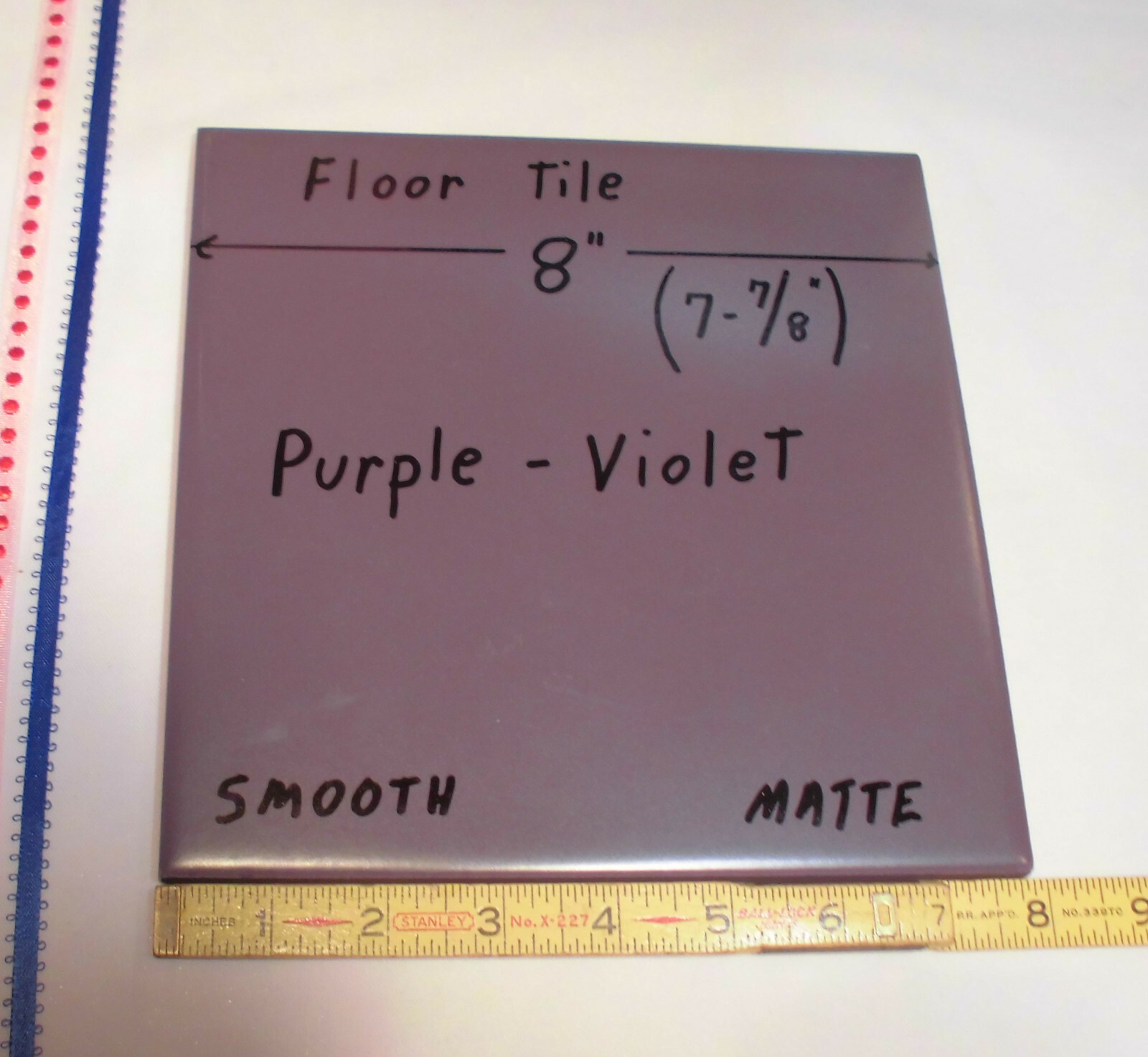 1 pc. *Purple – Violet* Ceramic Floor Tile: 8″ X 8″ Smooth Matte Finish