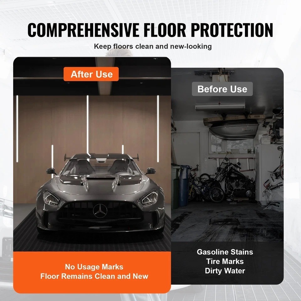4 x 6 ft Garage Floor Mat Diamond Plate PVC Vinyl Flooring Rolls Non-Slip