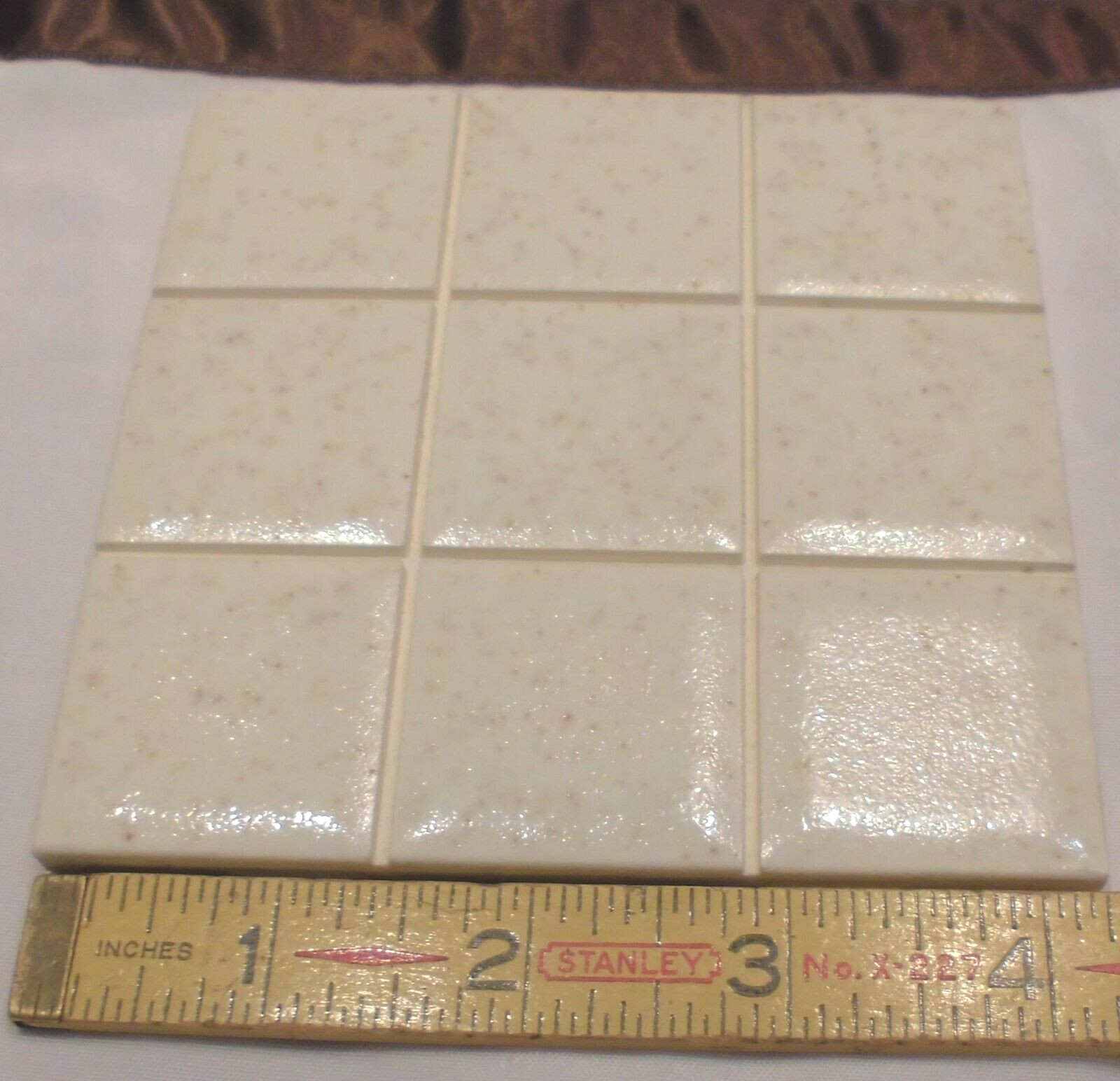 1 pc. Ceramic Tile *Gold Mist* Scored by American Olean 4-1/4″ Crystalline Glaze