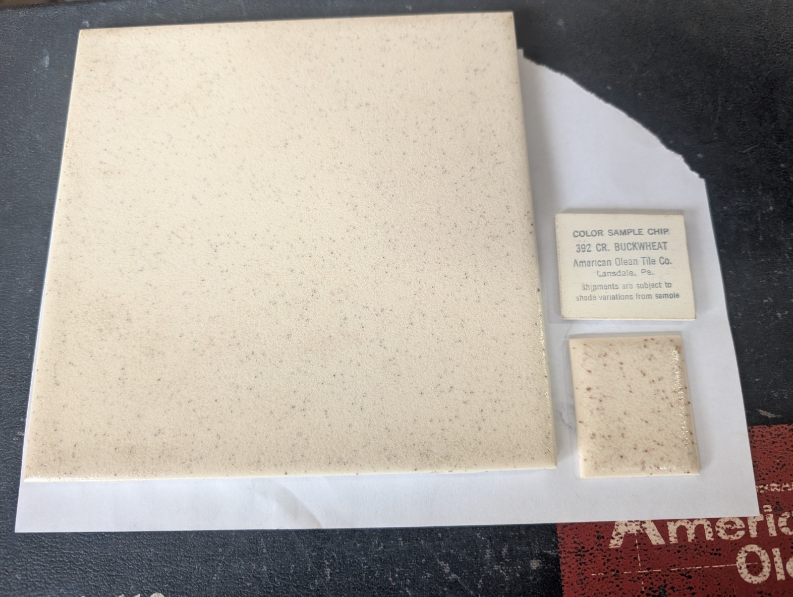 1 piece American Olean Crystalline Buckwheat #392 square Ceramic Tile 6″X6″