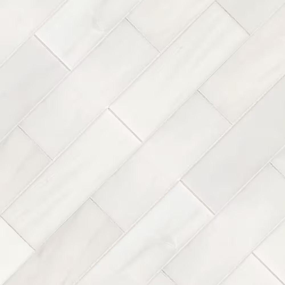 Bianco Dolomite Polished Marble Tile, 4 In. X 12 In. Floor and Wall (5 Sq. Ft./C