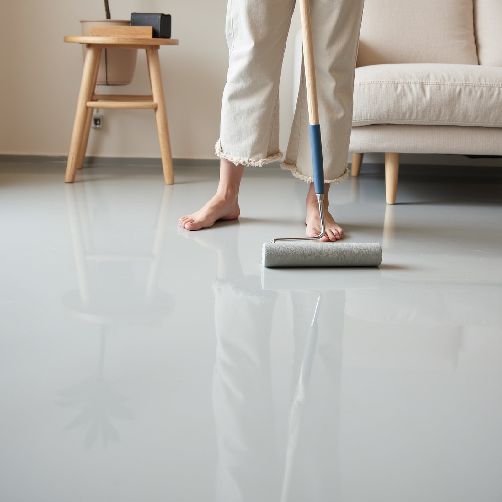 Epoxy Floor Paint Kit – Acrylic Concrete Coating for Garage Living Room 1 Gallon