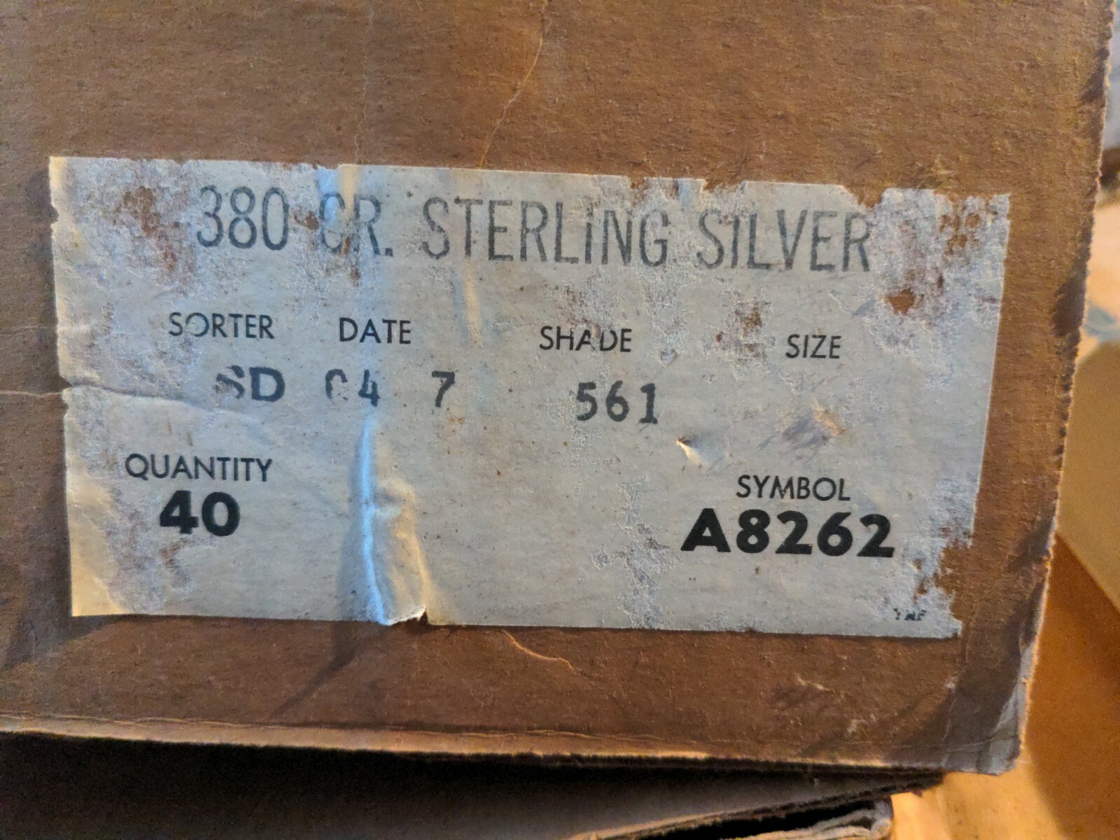 2 pcs American Olean Vintage 380 Crystalline Sterling Silver V cap A8262 Tiles