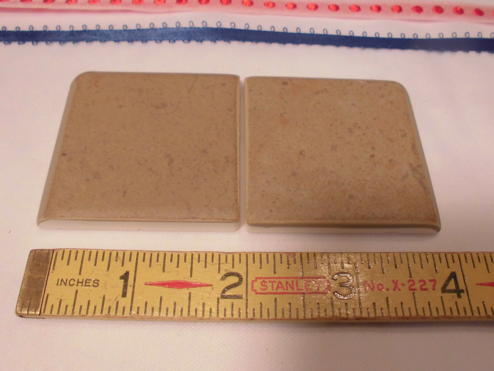 2 pcs. *Matte Light Brown* #CR82 Terra Marrone by American Olean; 2″ Bullnose