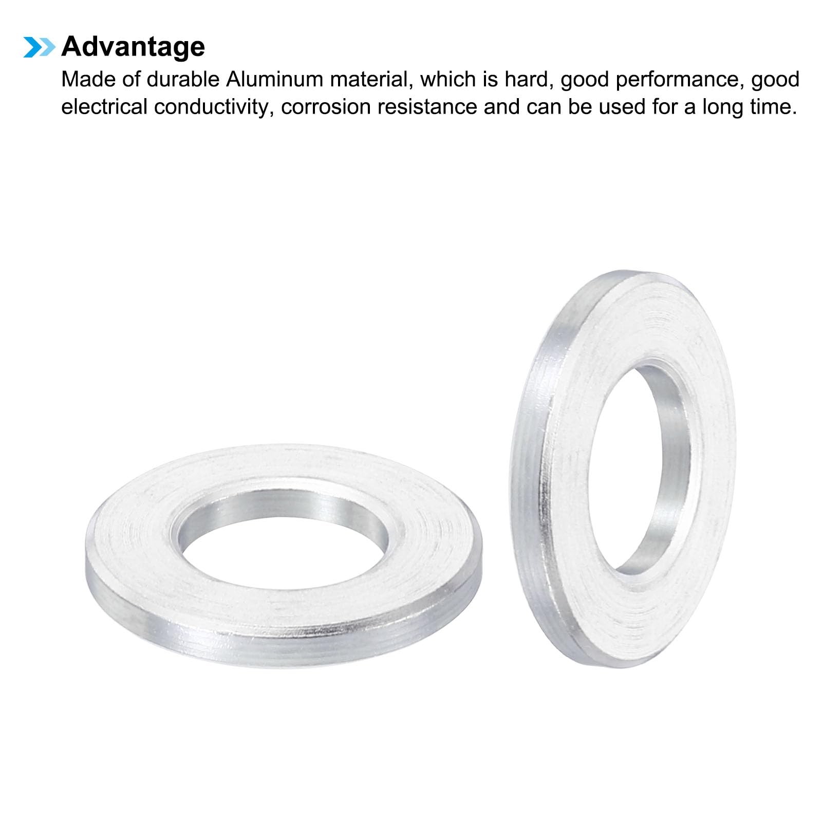 PATIKIL M10 Aluminum Spacers, 10 Pcs 10.5mm ID x 20mm OD x 2.5mm L, Silver