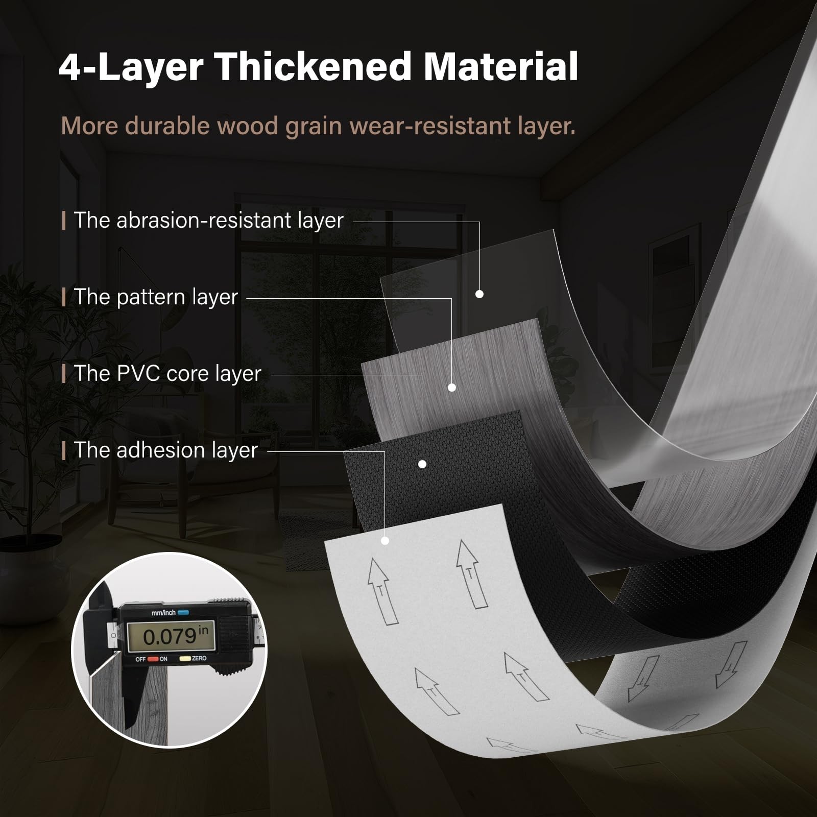 Peel and Stick Floor Tile Vinyl Plank Flooring Sample Set of 5 Packs, INMOZAT…