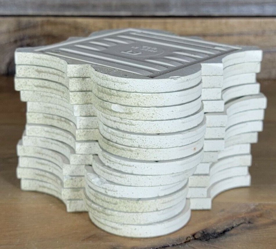 Vtg Salvage Florida Ceramic Arabesque Wall Tile FT USA 5 1/2″ Olive Drab Lot 12