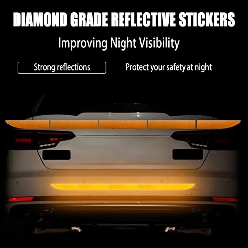 Car Trunk Reflective Sticker, Strong Reflective Anti-Scratch Waterproof Orange