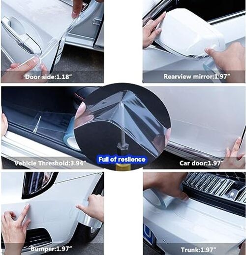 Car Door Edge Guard Invisible Automotive Door Sill 33Ft x 2.75″ Transparent