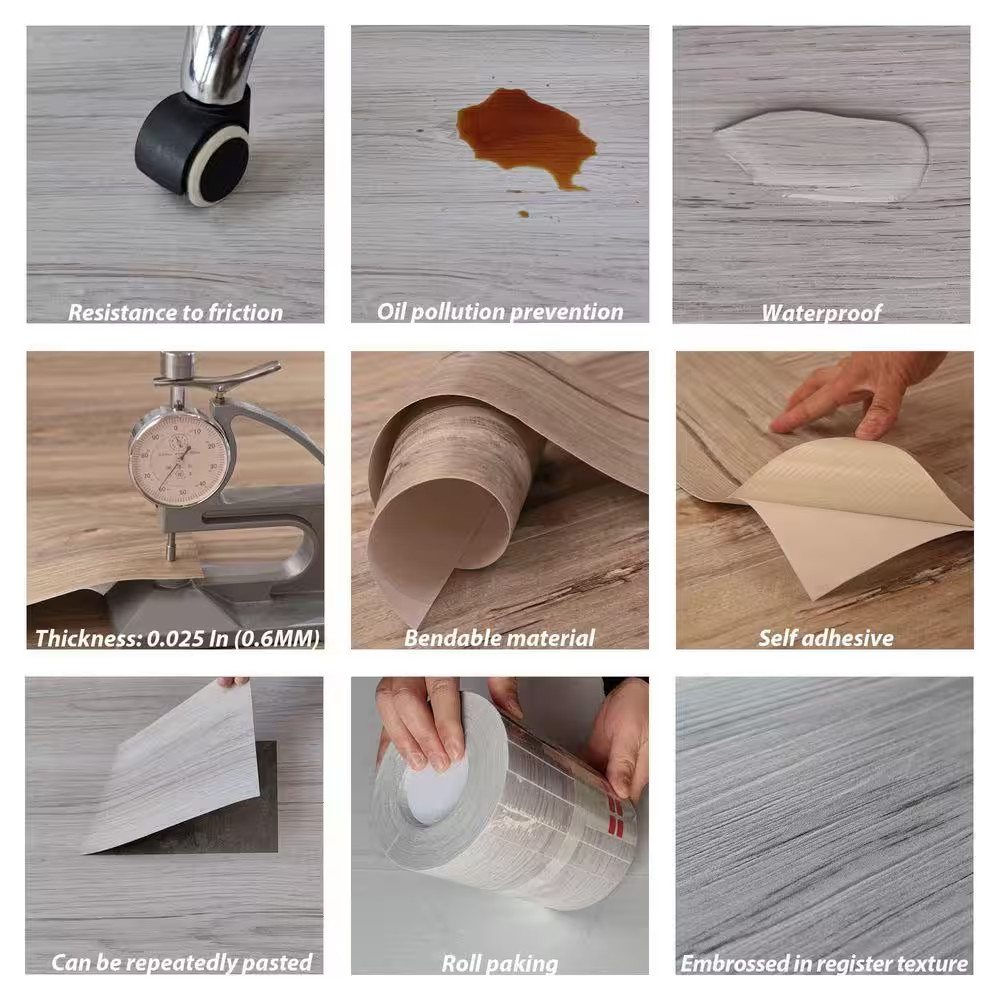 Dustgray 36In X 6In PVC Peel and Stick Backsplash 72-Pack