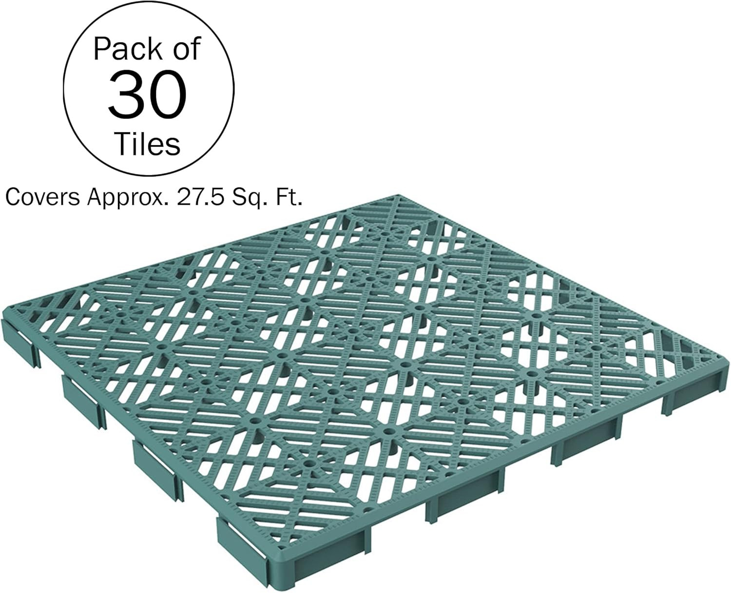 30-Pack Green Interlocking Patio Deck Tiles – Weather-Resistant Outdoor Flooring
