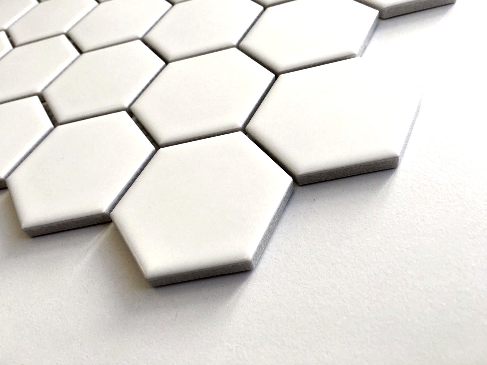 White 2″ Hexagon Glazed Matte Porcelain Mosaic Floor Wall Backsplash Kitchen