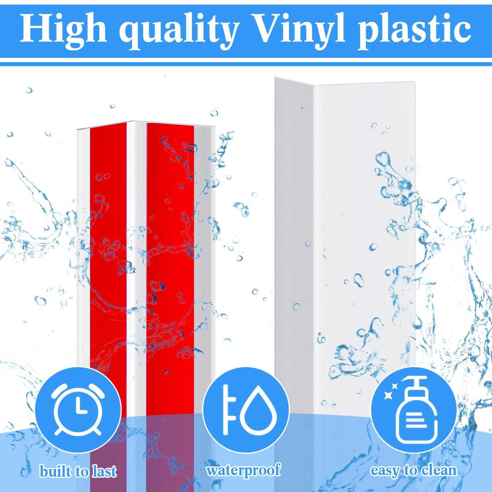 10 Pcs 2-3/8 x 60 Inches Wall Corner Protector Guards with Self Adhesive, Whi…