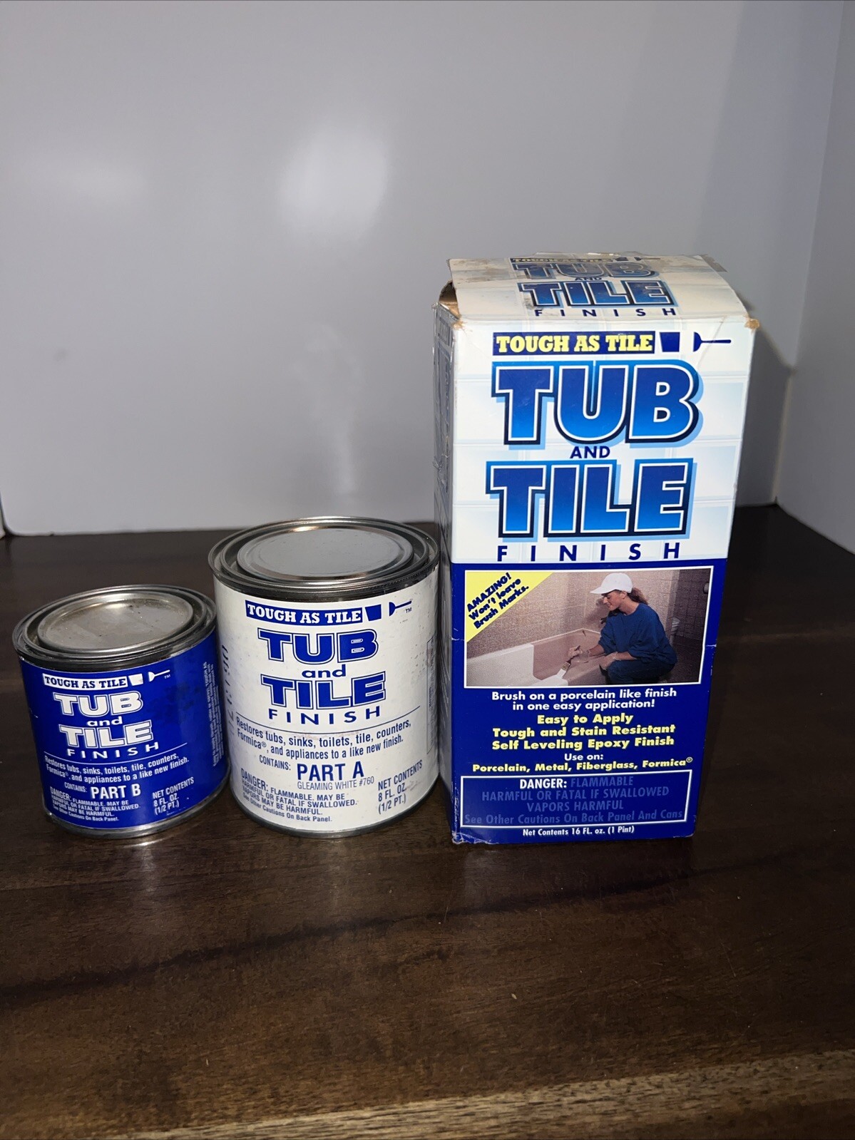 Tough As Tile Tub & Tile Finish 760 Gleaming White USA Cans Never Opened