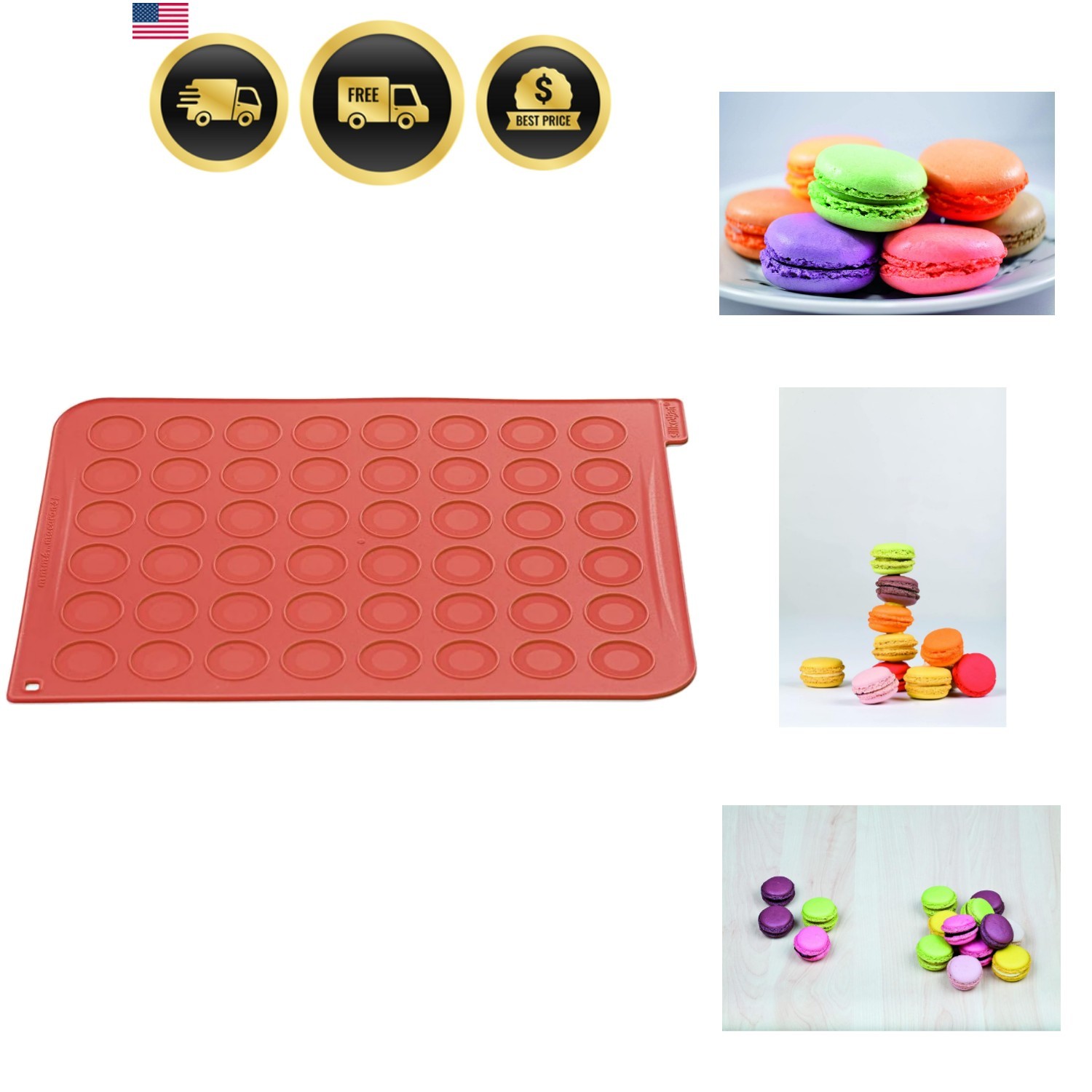 23.041.00.0065 Mac 01 Carpet for Making 48 Silicone Macaroons 2 x 18.5 x 37 c…