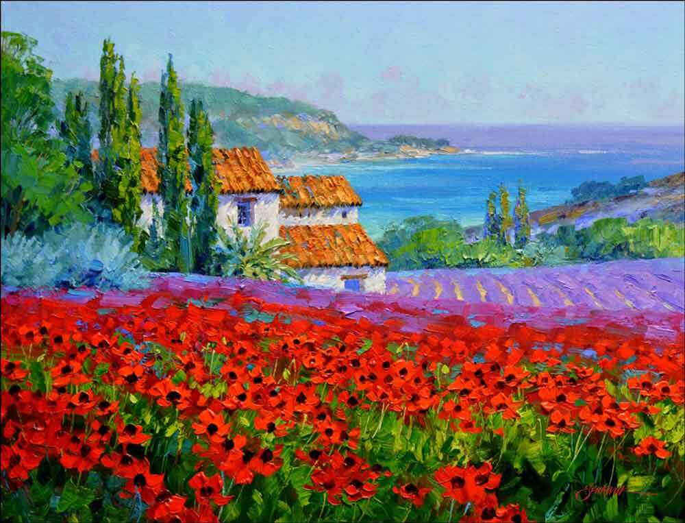 Mediterranean Accent & Decor Tile Mikki Senkarik Landscape Art MSA168AT