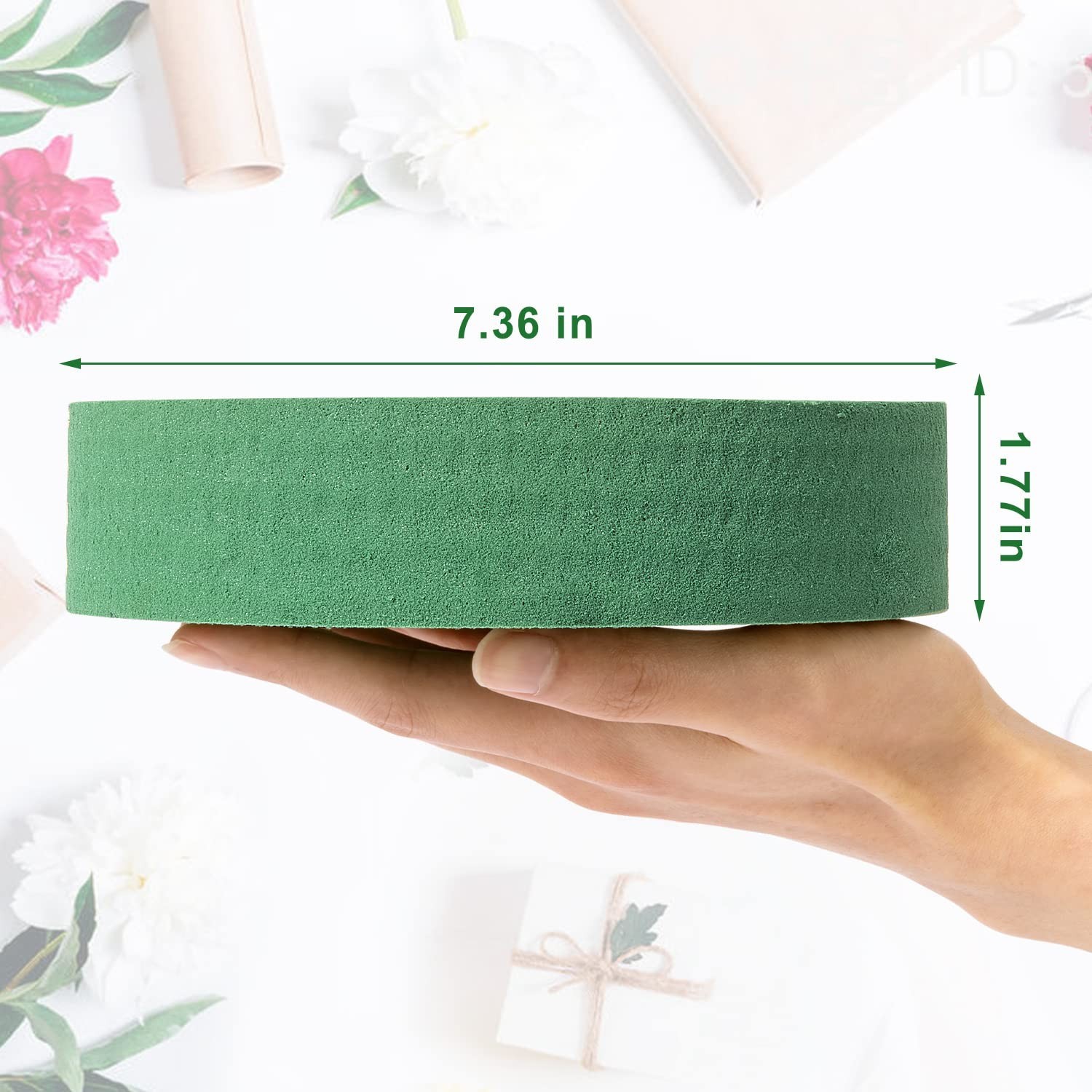 Crafare 7.5Inch 8 Pack Round Wet Floral Foam Bricks DIY Floral Blocks for Spr…