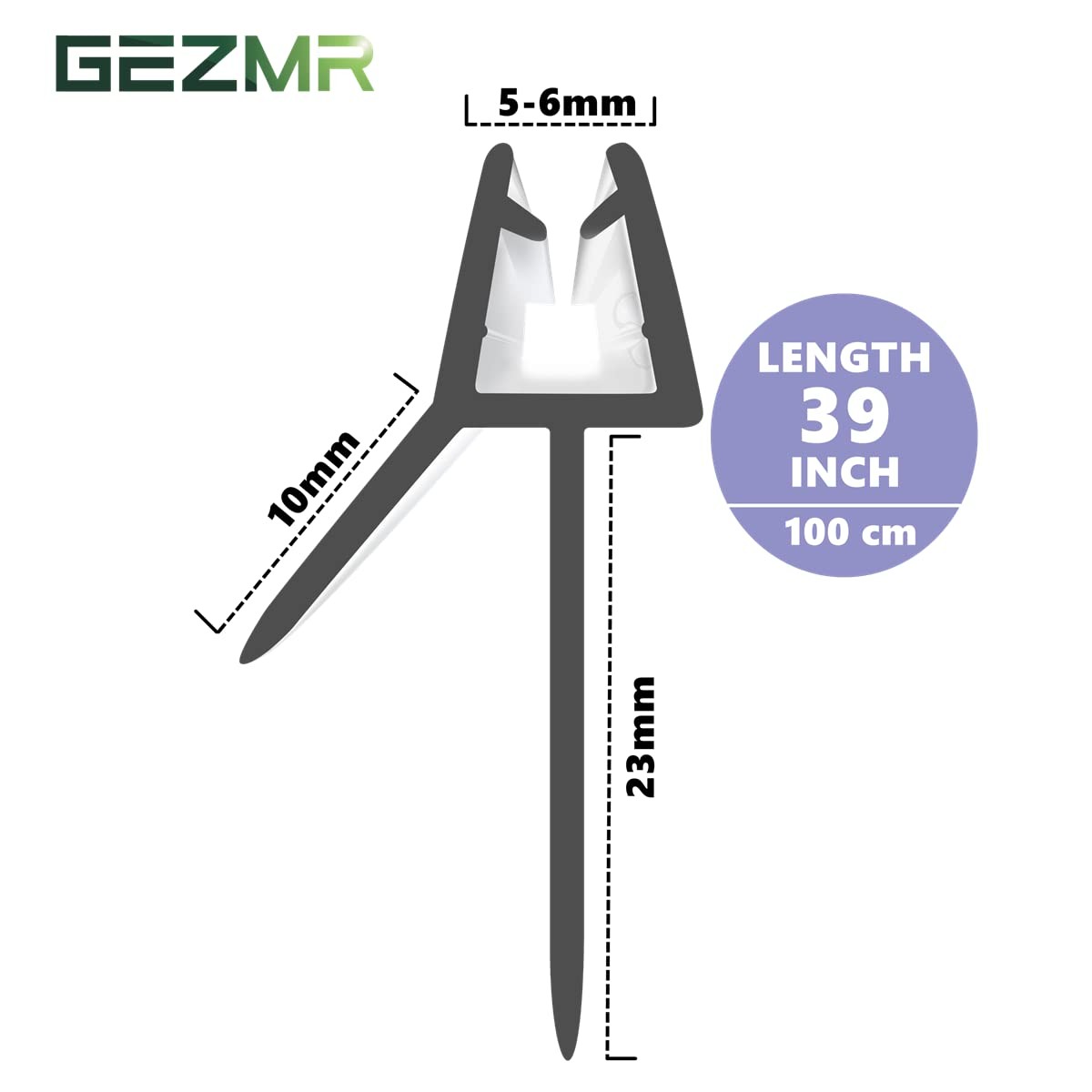 GEZMR 2-Pack Frameless Shower Standard – 1/4 inch (6mm) – 23mm Gap, Clear