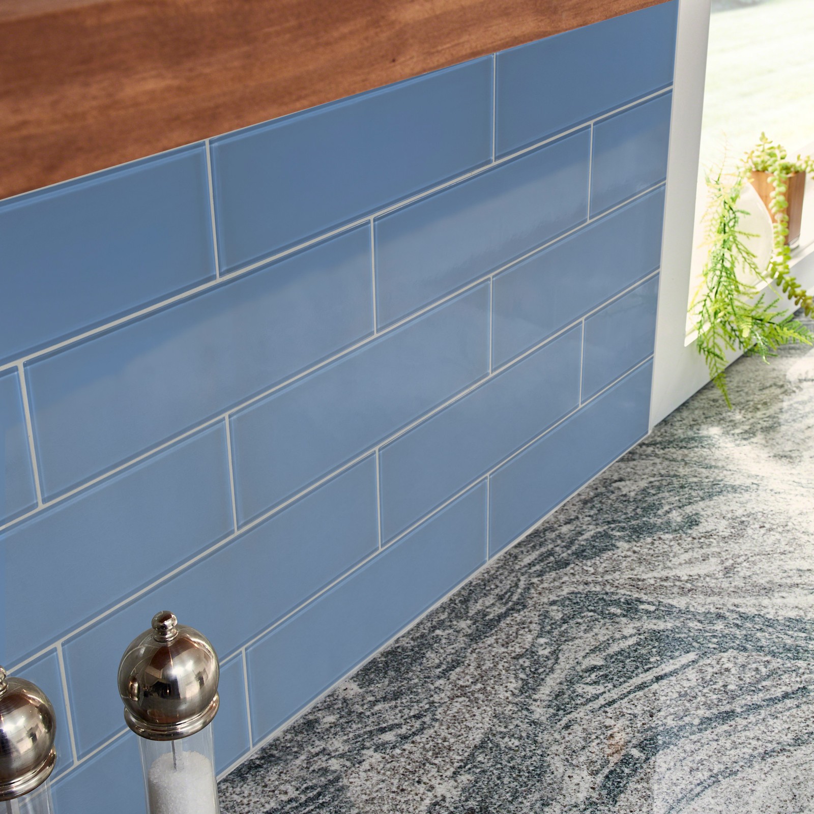 Ackland AKM-G-4X12TL-CA 12″ x 12″ Glass Subway Wall Tile – Glossy – Eucalypt