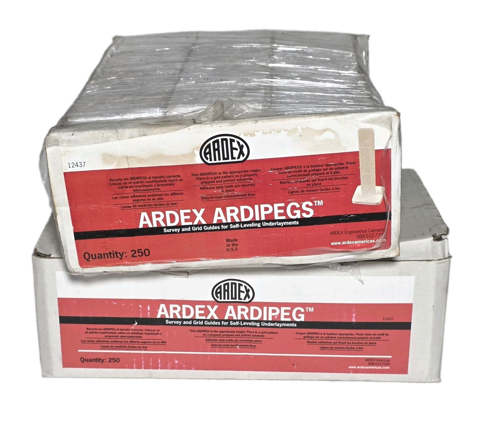 Ardex Ardipeg Self-Leveling Pins , 2 1/2” (64 mm), Tile Leveler Spacers, 380 Pcs