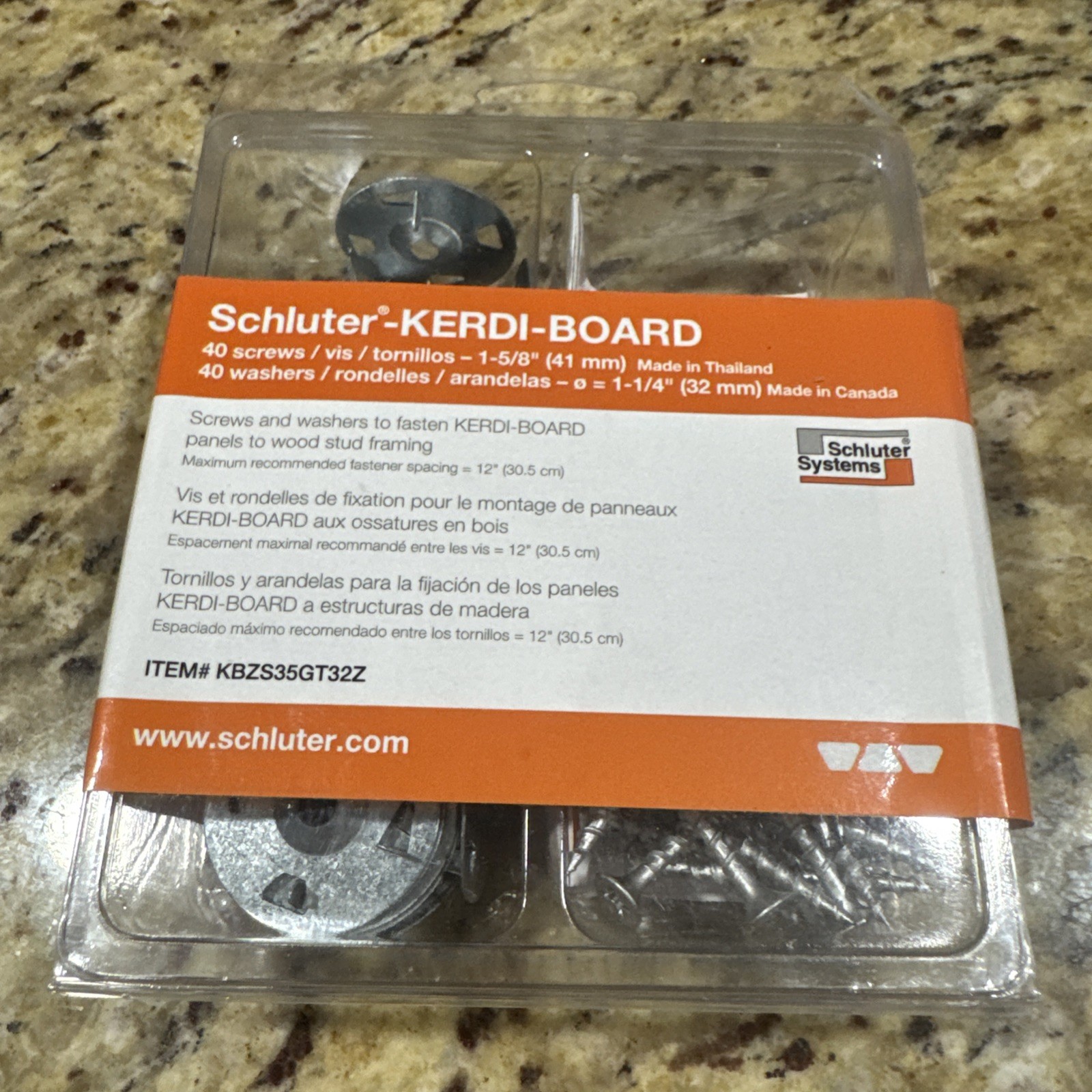40 count Schluter Kerdi Board Hardware Set 1-5/8 in. Screw and 1-1/4 in. Washer