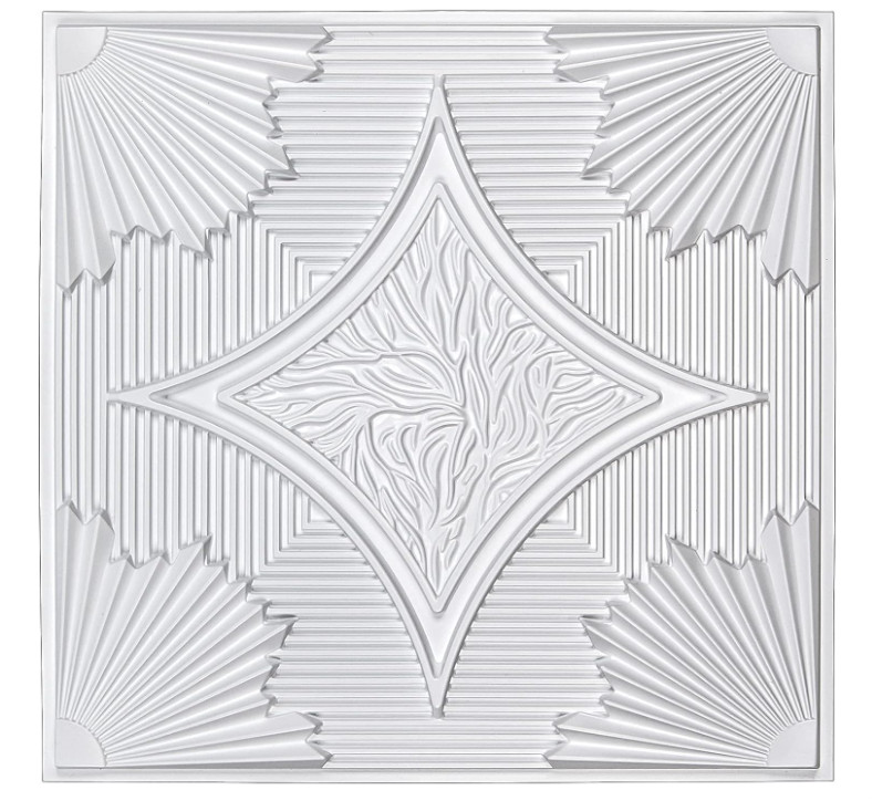 Art3d 24×24 Ceiling Tiles 12 Pack 3D White PVC Glue Up Wall Panels 2×2