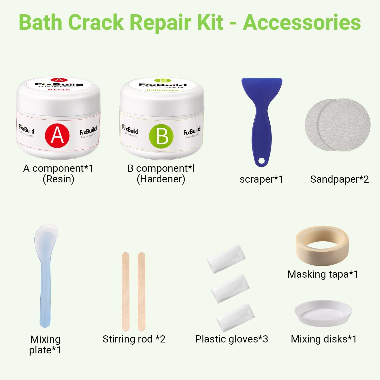 Tub Repair Porcelain Repair Kit, Crack Repair Kit for Bathtubs, Sinks, Marble…