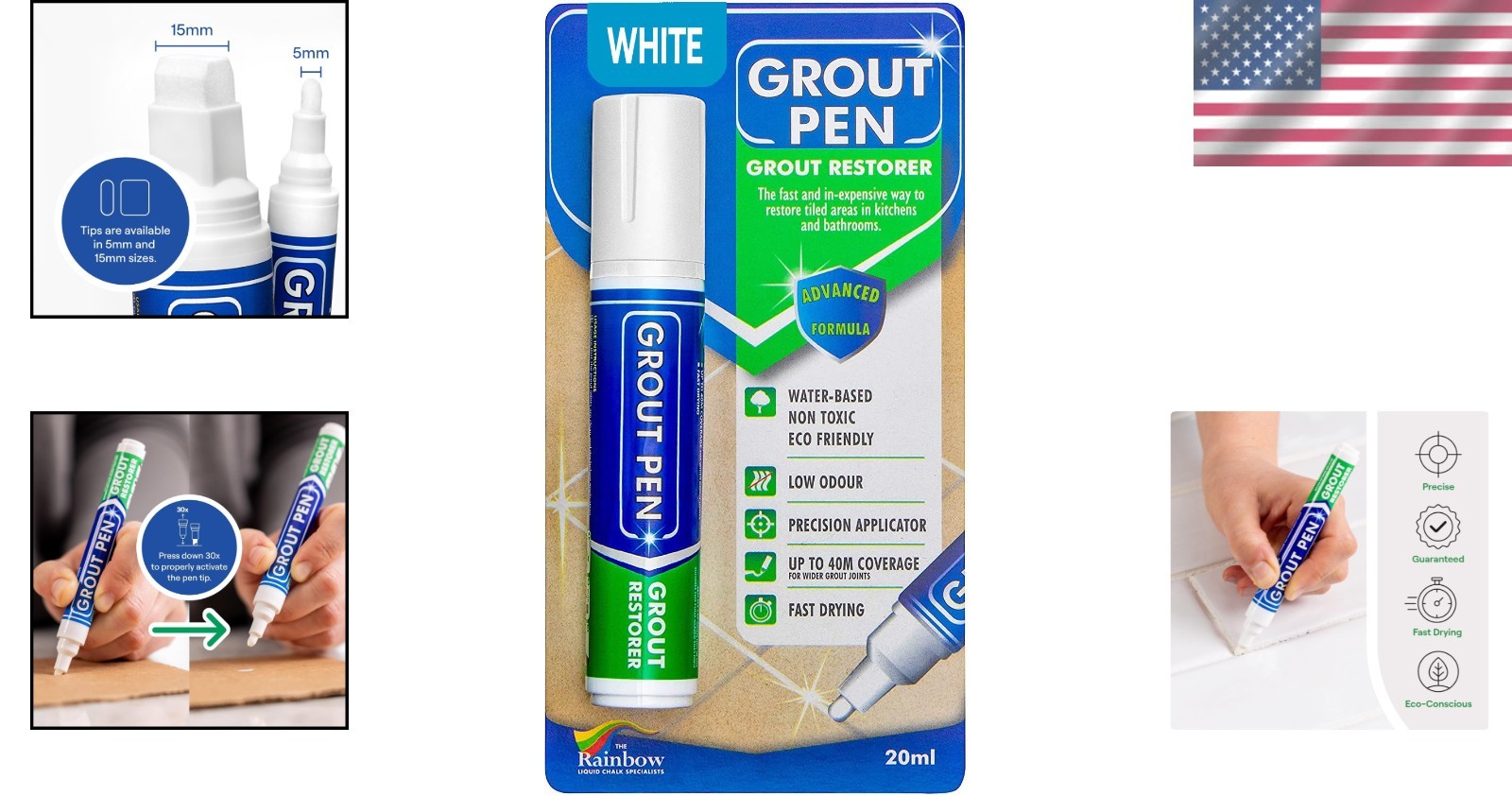 Effortless Grout Restoration: Waterproof White Paint Marker with Wide Tip