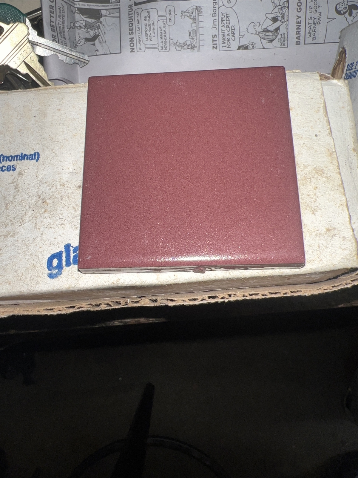 2 5/8 X 2 5/8 Tile Burgundy Matte Bathroom Vintage Mosaic Wall Ceramic 25 Pcs