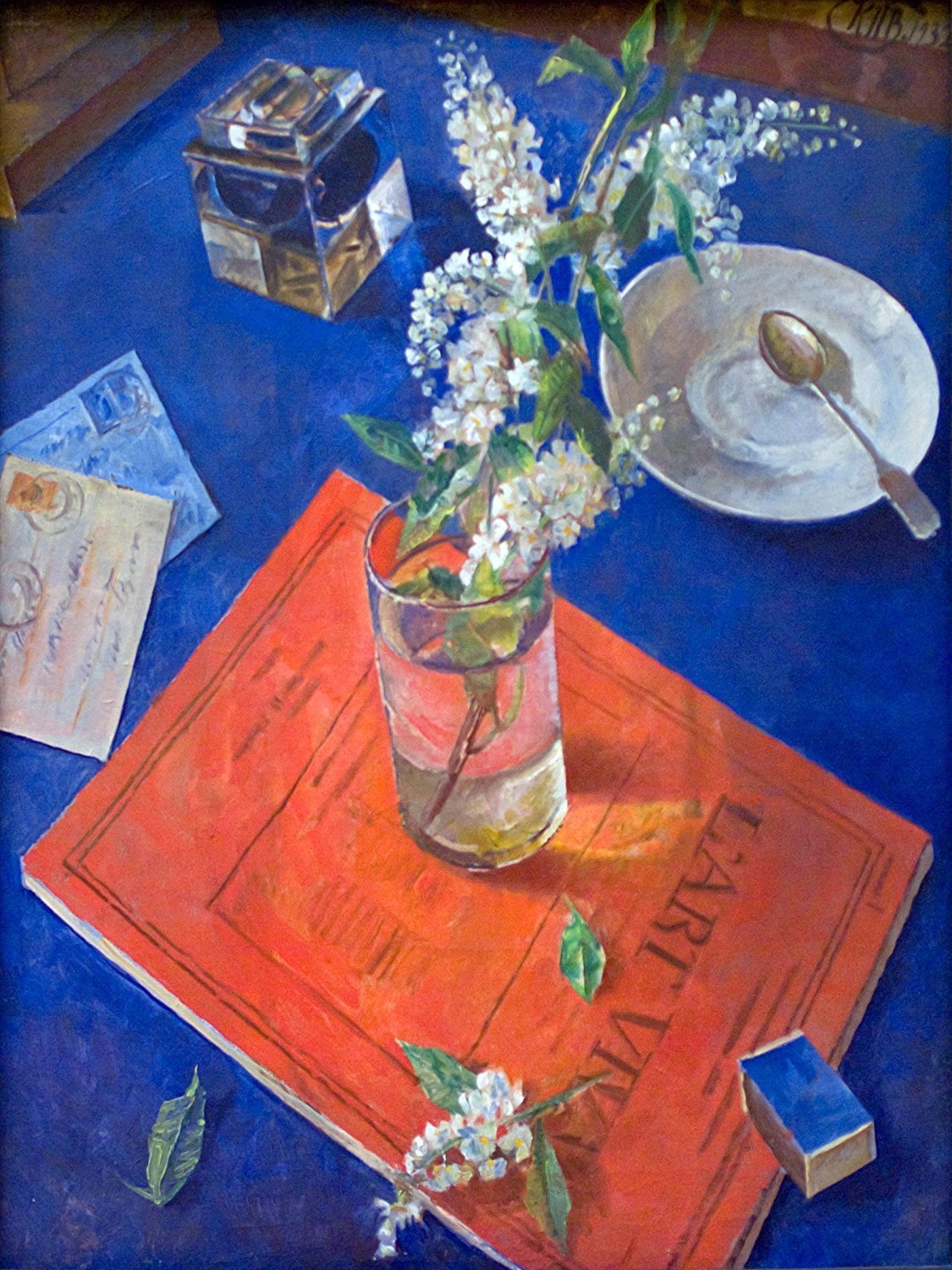 Still life glass flowers Petrov-Vodkin Tile Mural Backsplash Art Marble Ceramic