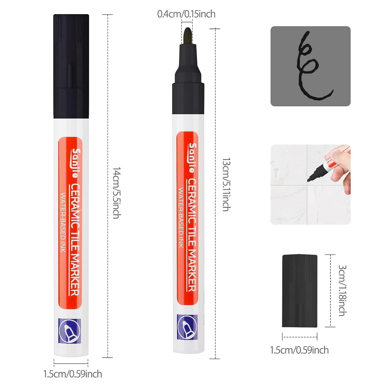 6 Pcs Grout Pen Tile Paint Marker: Waterproof Tile Grout Colorant and Seale
