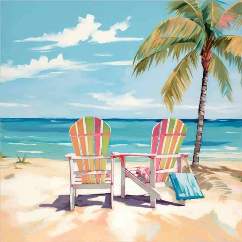 Coastal Beach Accent & Decor Tile Irena Orlov Seascape Art OB-ORL24579-57AT