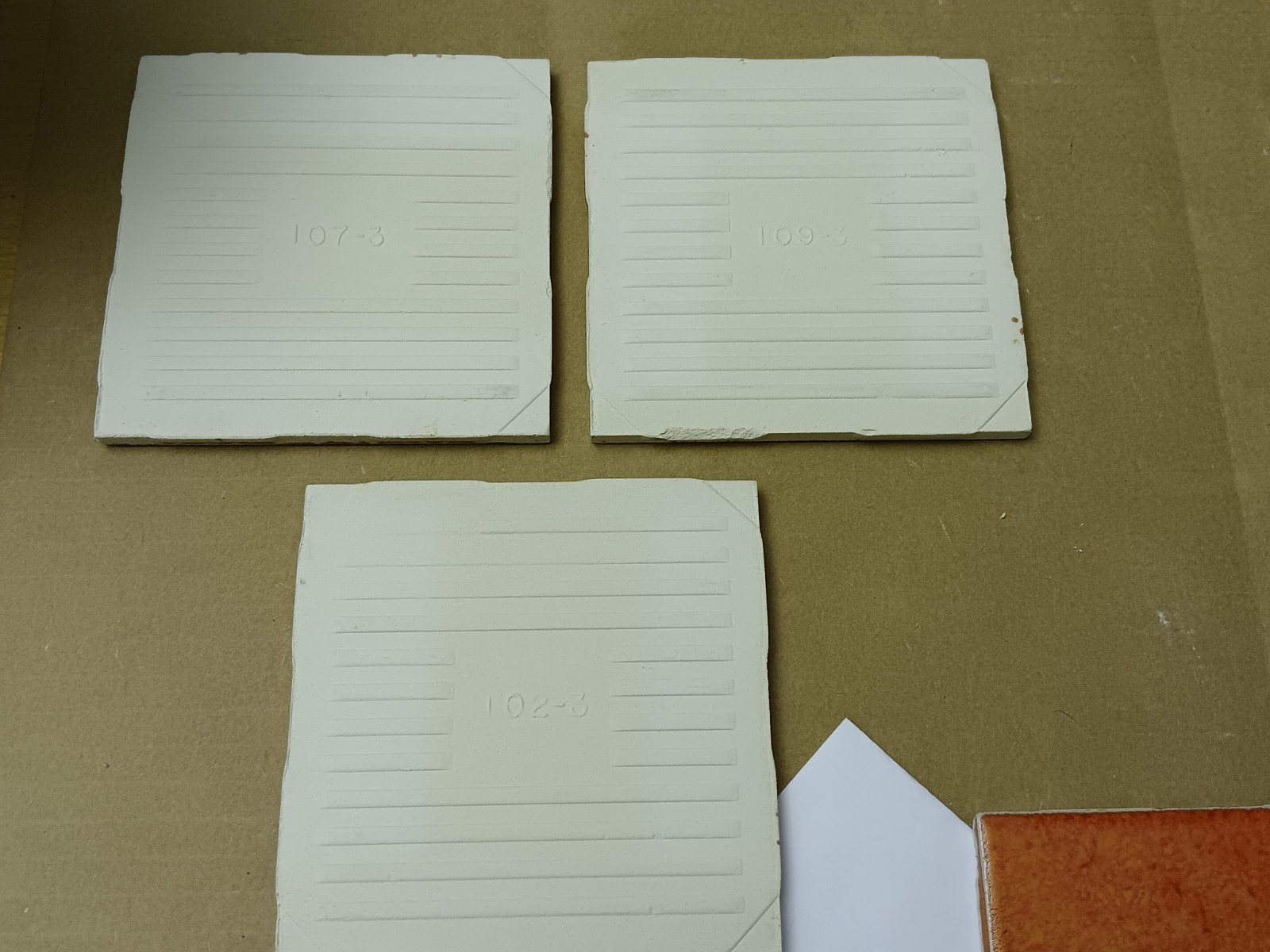 Lot of 12 pcs. IMPERIAL ORANGE VTG Ceramic Tile MCM FORUM 1960’s NEW OLD STOCK