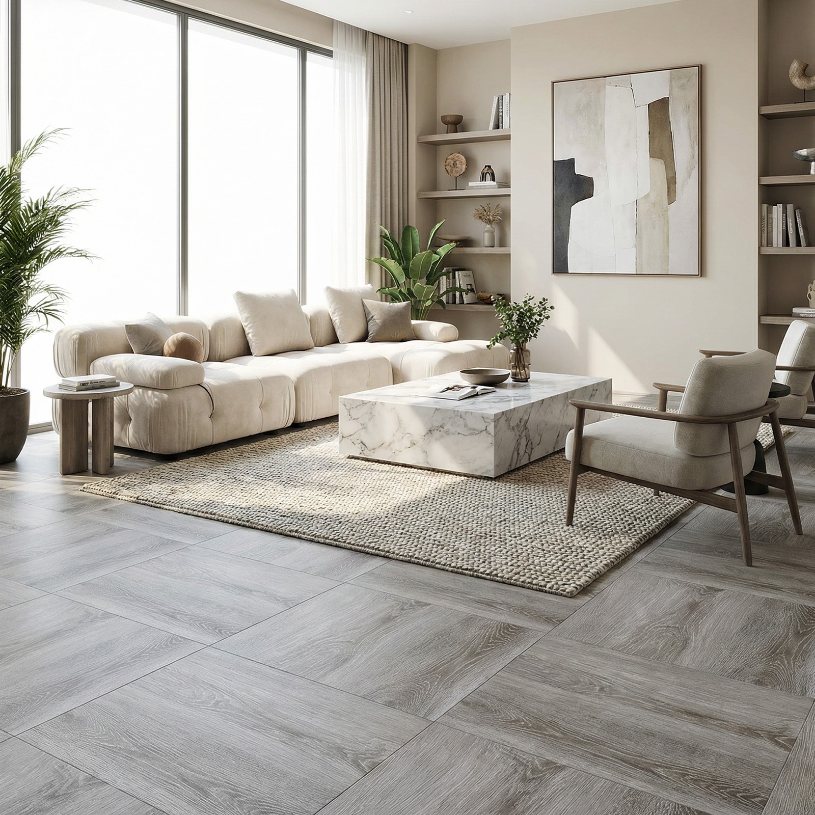 50PCS Peel & Stick Vinyl Floor Tiles 12×12″ Waterproof DIY Flooring for Kitchen