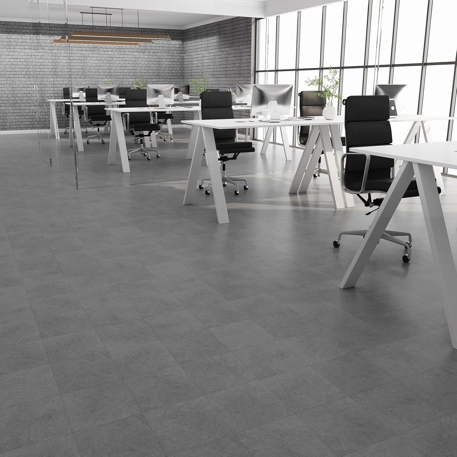 Stylish Peel and Stick Vinyl Floor Tiles, 12×12 inch, 30 Sq.Ft for Home Decor