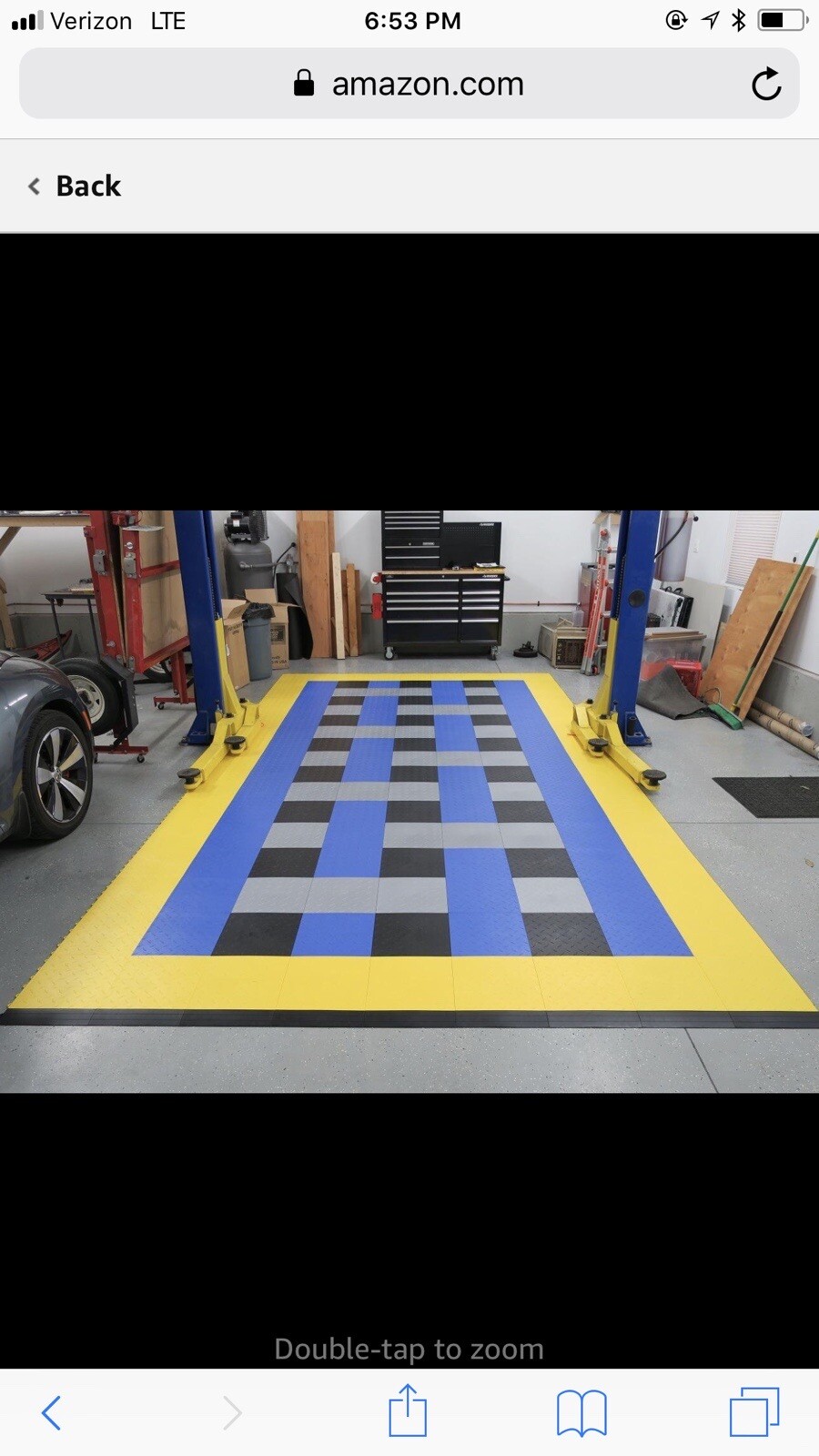 BLUE – 50 interlocking garage floor tiles Diamond Plate Clearance Basement Deck