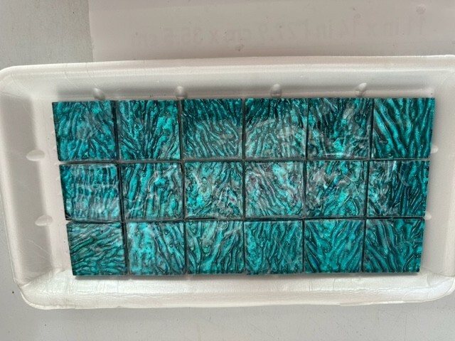Iridescent Decorative Tile Aqua Splash 2 x 2