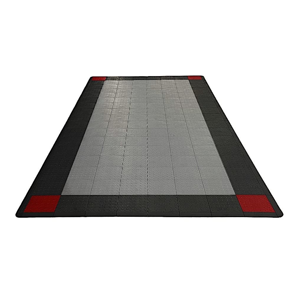 Pegged Edge for Garage Floor Tile 12 x 2.75 x 0.5 in Black 10-Piece Set