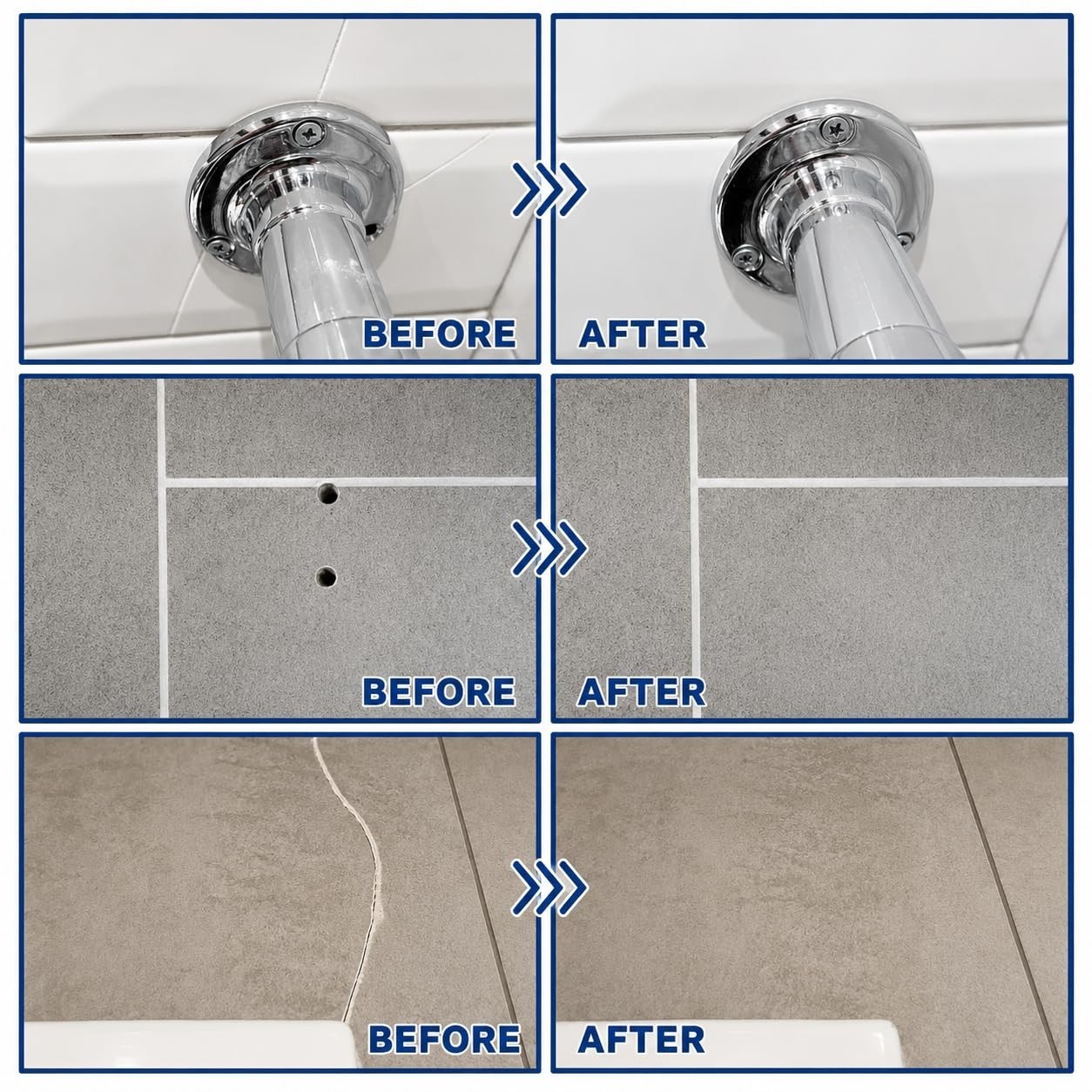 Tile Repair Kit for Chips & Cracks – Color Match, Strong Adhesion for Ceramic, P