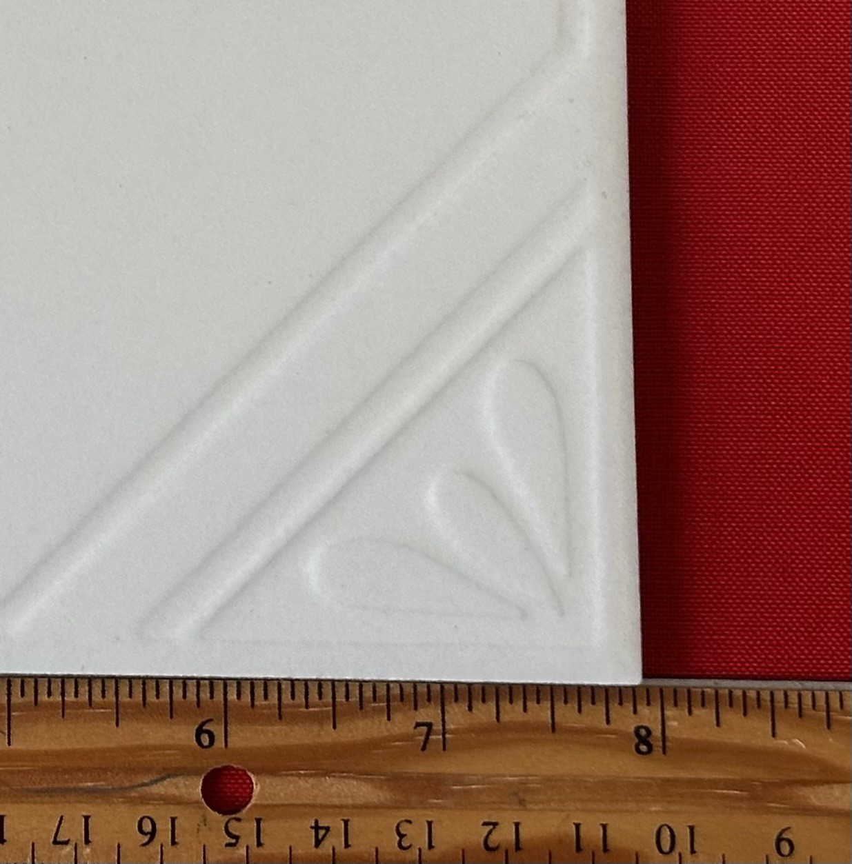 1 pc. Off-White with Pattern Ceramic Floor Tile: 7-7/8″ Smooth, Made USA