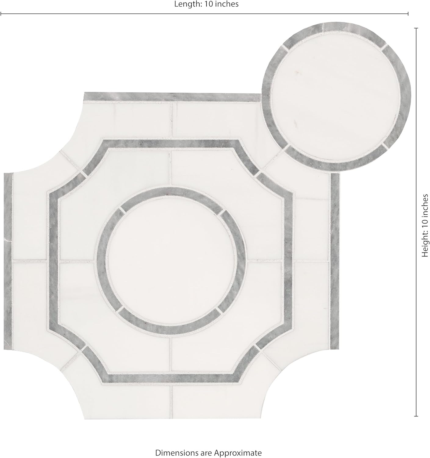 Bianco Dolomite 10×10 Polished Marble Tile for Elegant Kitchen & Bath Decor