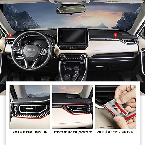for RAV4 ABS Carbon Fiber Grain Dashboard Dashboard Side Air Vent Outlet Cover